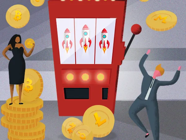 Banking at The Clubhouse Casino: player with gold coins next to a slot machine Banking at The Clubhouse Casino: player with gold coins next to a slot machine